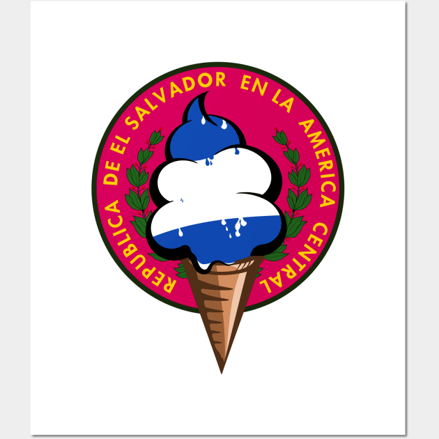 El Salvador flag ice cream Wall Art by mailboxdisco